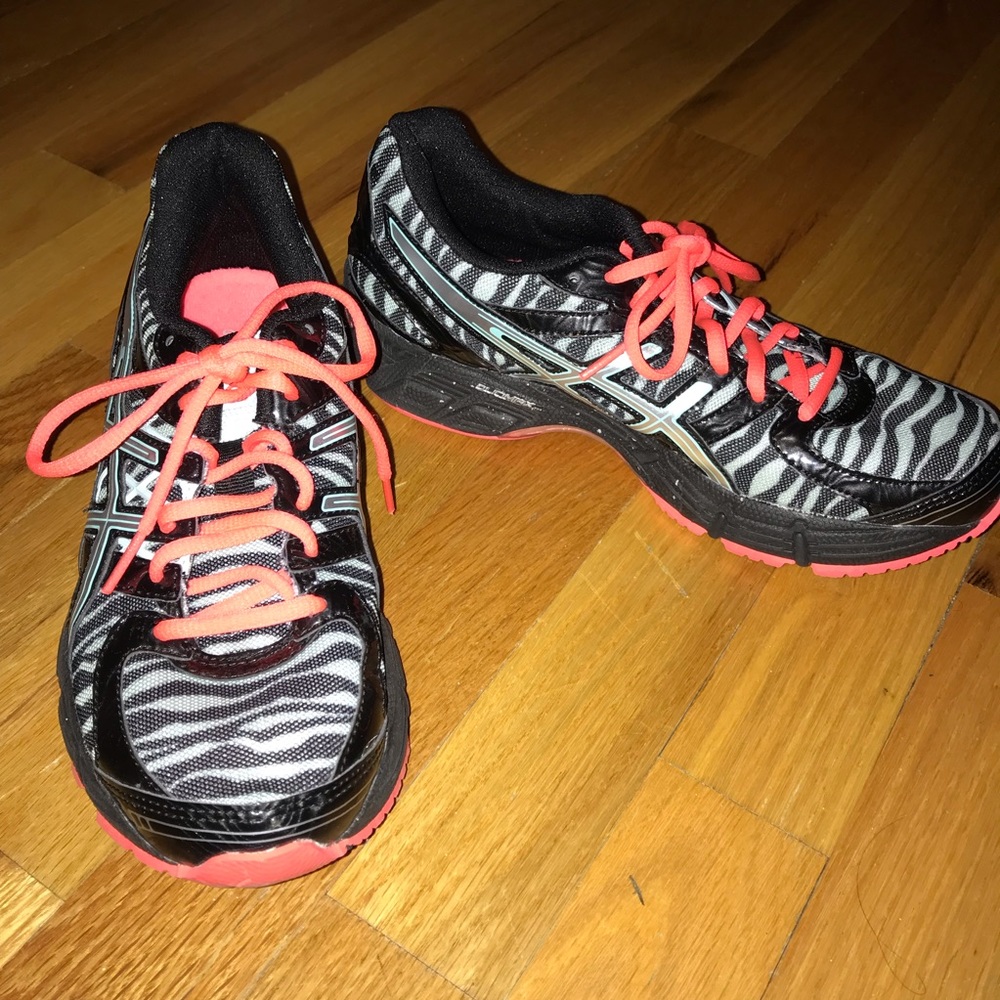 ASICS Black/Teal Gel DuoMax Athletic Zebra shoes
